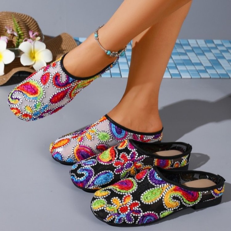 Ethnic Modern Fashion - Женские летние тапочки в ретро-стиле с