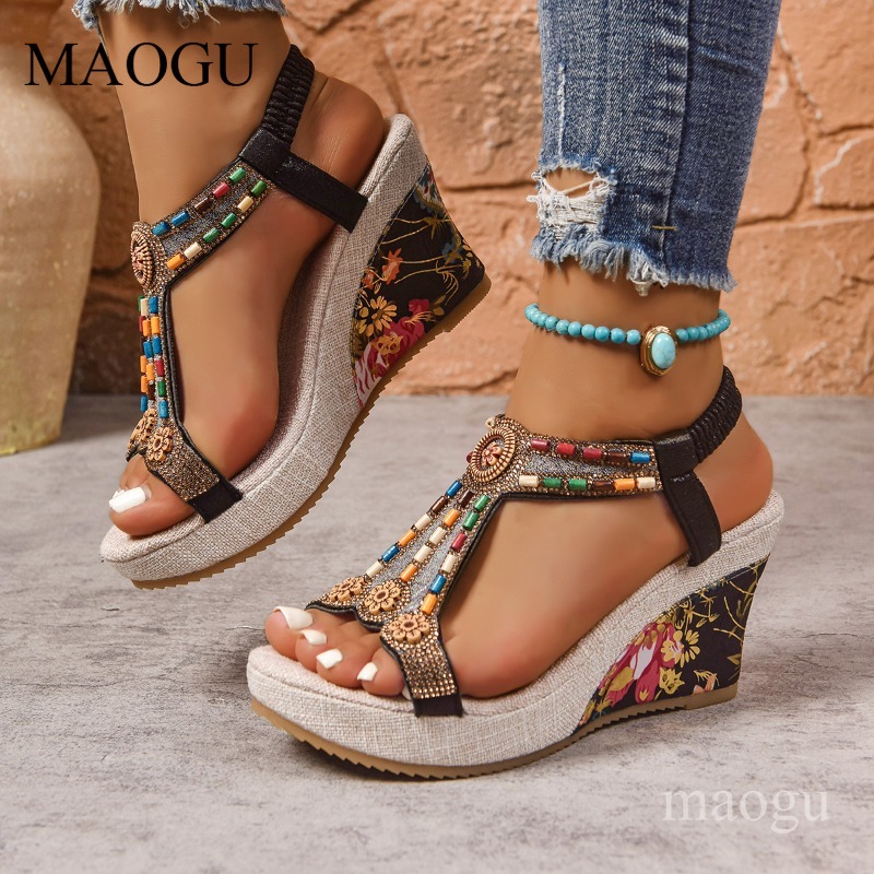 Ethnic Fashion In - Женские сандалии на танкетке в стиле