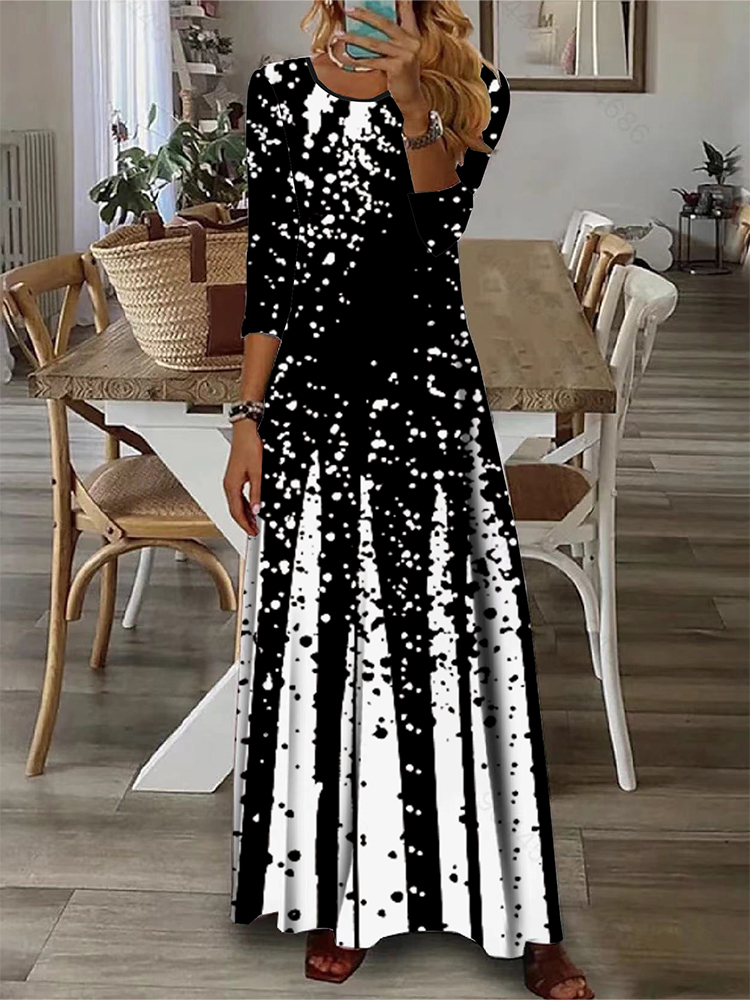 Ethnic Modern Fashion - Женское свободное повседневное удобное платье макси