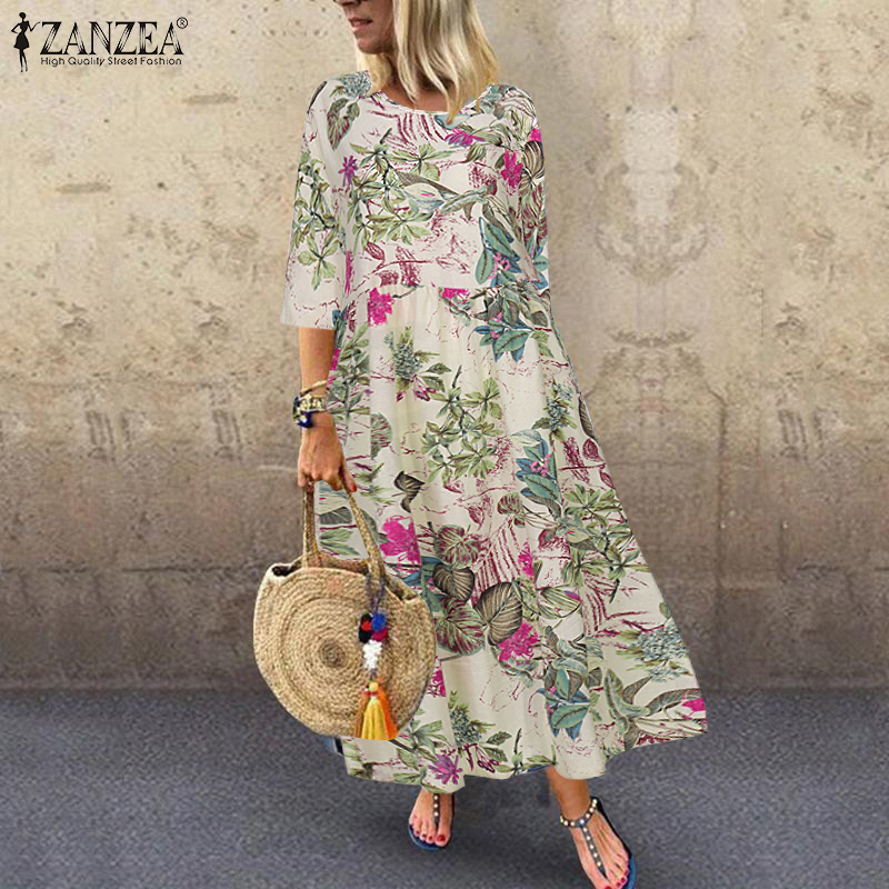 Ethnic Modern Fashion - Женское летнее платье с коротким рукавом